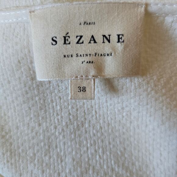 Sezane Jenny Ruffle 3/4 Sleeve Blouse - Picture 7 of 12